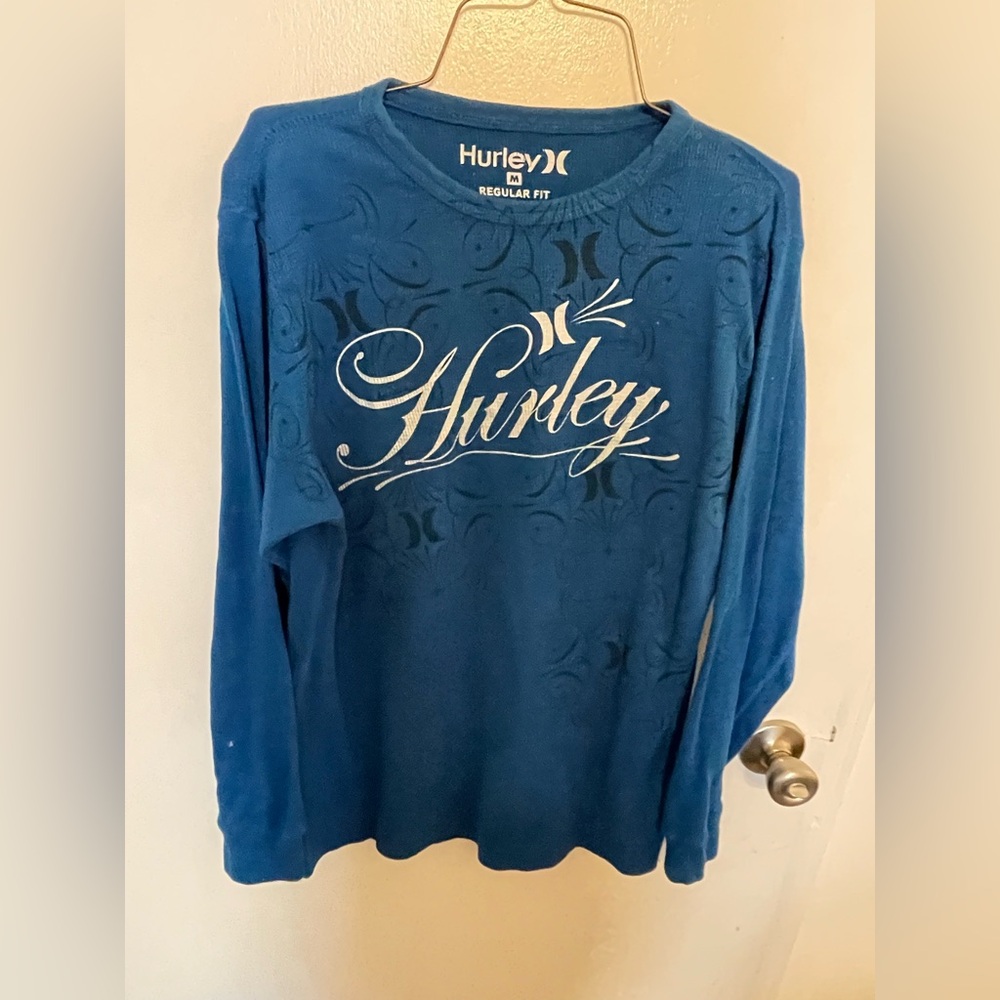 Hurley blue thermal Long Sleeve Shirt